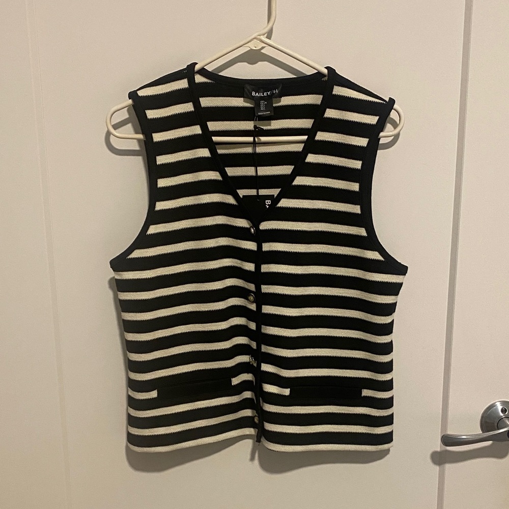 Bailey 44 Black and White Striped Tank Top